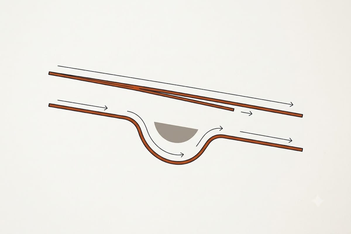 Correct fall on a condensate line against a sag