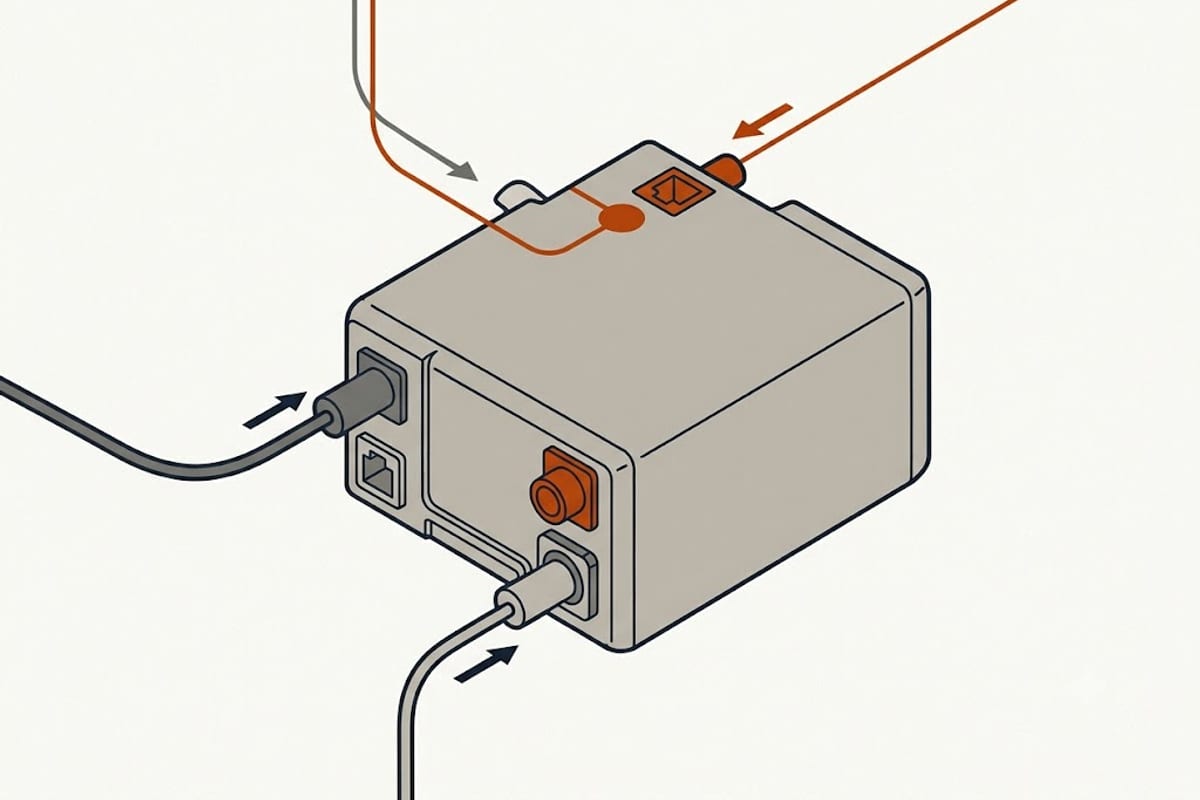 A condenser with a free port